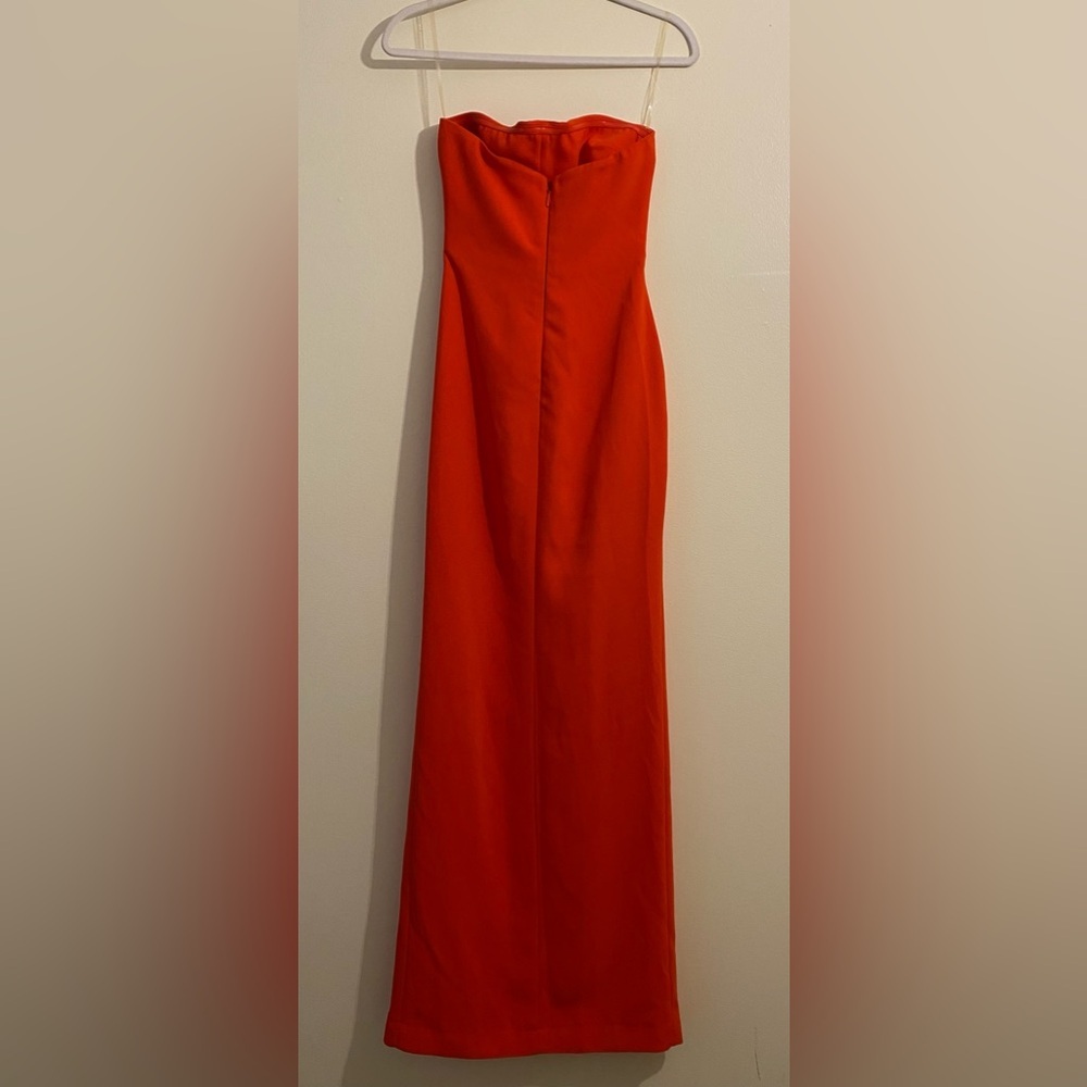 House of CB Elegant Strapless Front Slit Red Dress.size XS - Picture 4 of 10